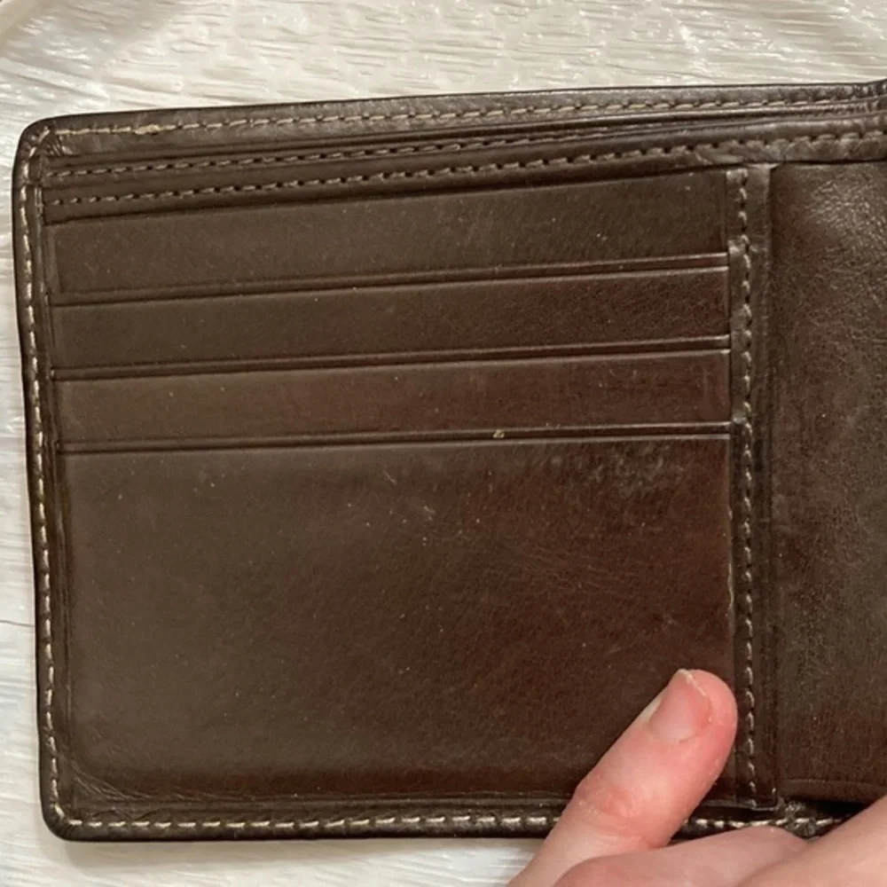 Coach vintage y2k rare signature c brown striped mens bifold wallet rare